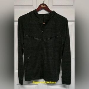 BCG Charcoal Zip-Up Sweater Sz L
